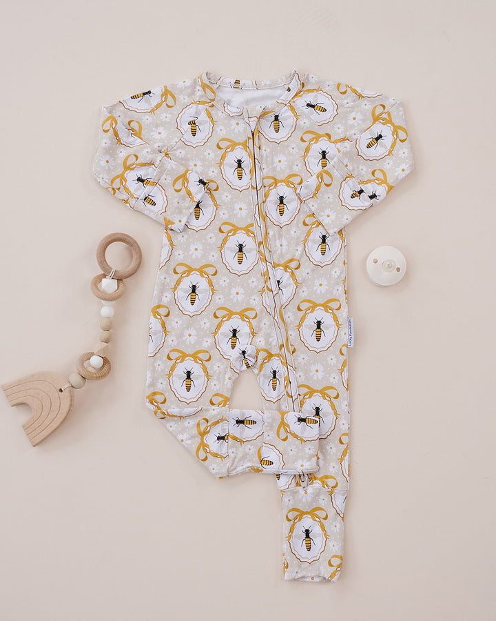 Bamboo Zip Romper | Honey Bee