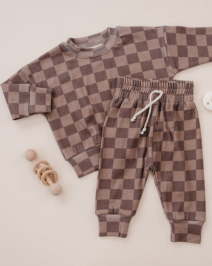 Jogger Set | Espresso Checkered