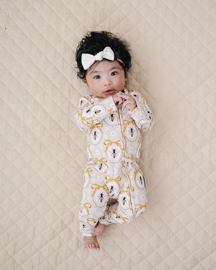 Bamboo Zip Romper | Honey Bee