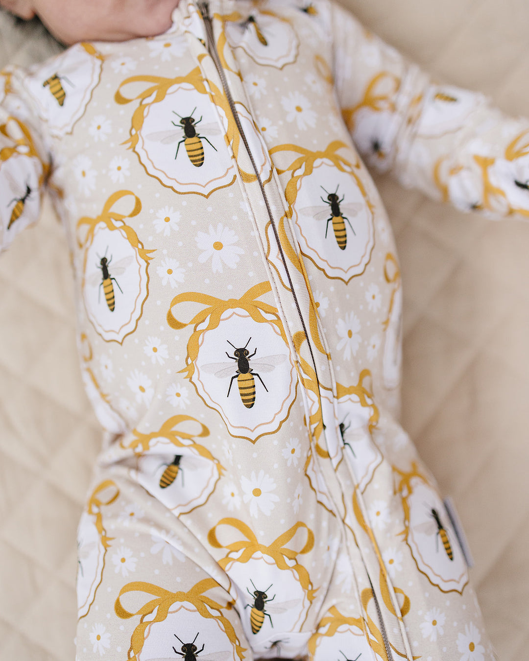 Bamboo Zip Romper | Honey Bee