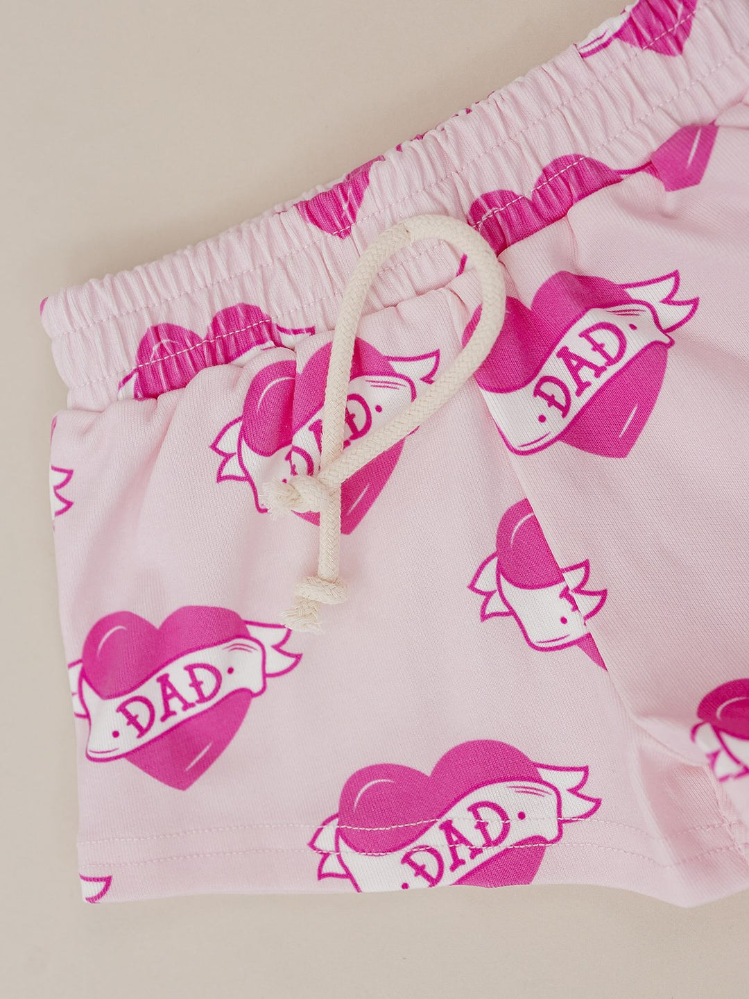 Daddy's Girl Cotton Shorts Set — toddler girl in sweet summer two-piece outfit, Lucky Panda Kids Daddy's Girl Cotton Shorts Set flat lay.Close-up of Daddy's Girl Cotton Shorts Set fabric print and soft cotton detail.Little girl wearing Daddy's Girl Cotton Shorts Set playing outdoors, sunny day.Daddy's Girl Cotton Shorts Set — Father's Day gift idea for girls NB to 9Y, Lucky Panda Kids

