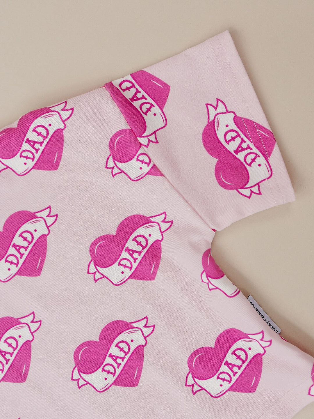 Daddy's Girl Cotton Shorts Set — toddler girl in sweet summer two-piece outfit, Lucky Panda Kids Daddy's Girl Cotton Shorts Set flat lay.Close-up of Daddy's Girl Cotton Shorts Set fabric print and soft cotton detail.Little girl wearing Daddy's Girl Cotton Shorts Set playing outdoors, sunny day.Daddy's Girl Cotton Shorts Set — Father's Day gift idea for girls NB to 9Y, Lucky Panda Kids

