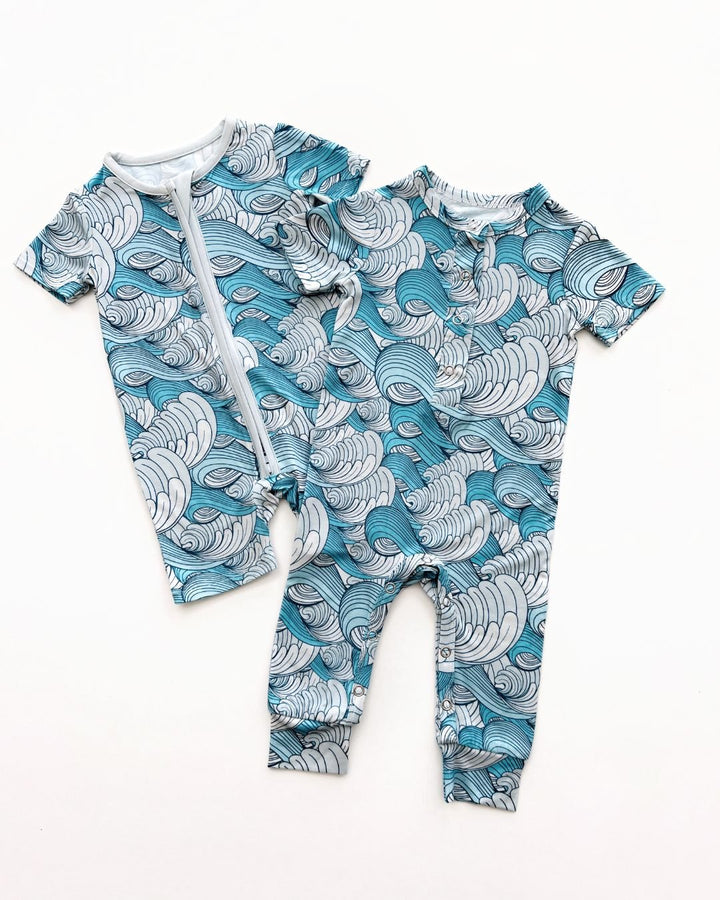 Bamboo Shorty Romper | Delmar - Romper - LUCKY PANDA KIDS