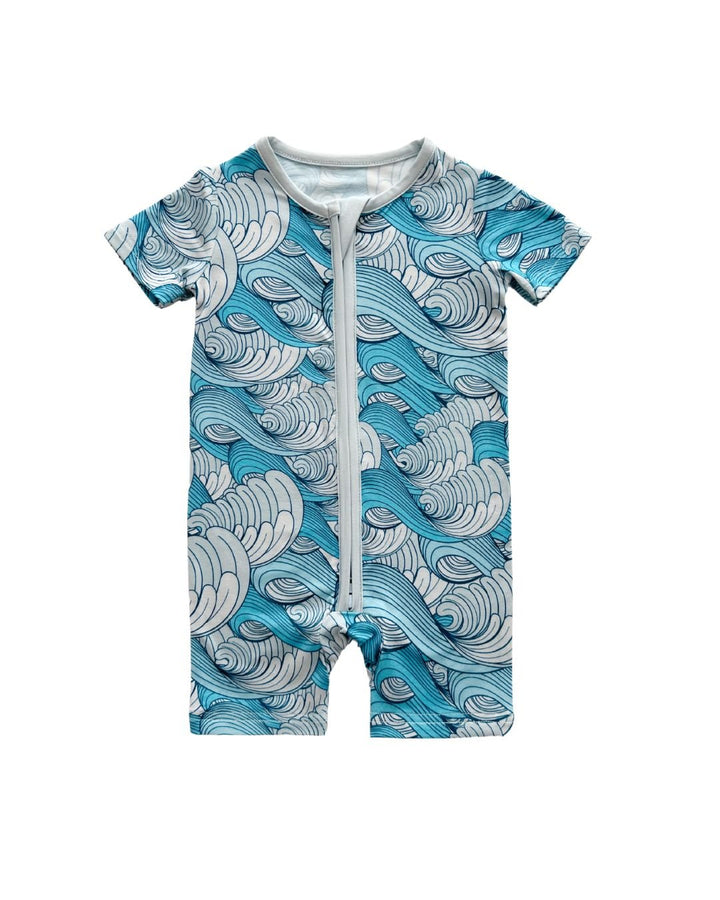 Bamboo Shorty Romper | Delmar - Romper - LUCKY PANDA KIDS