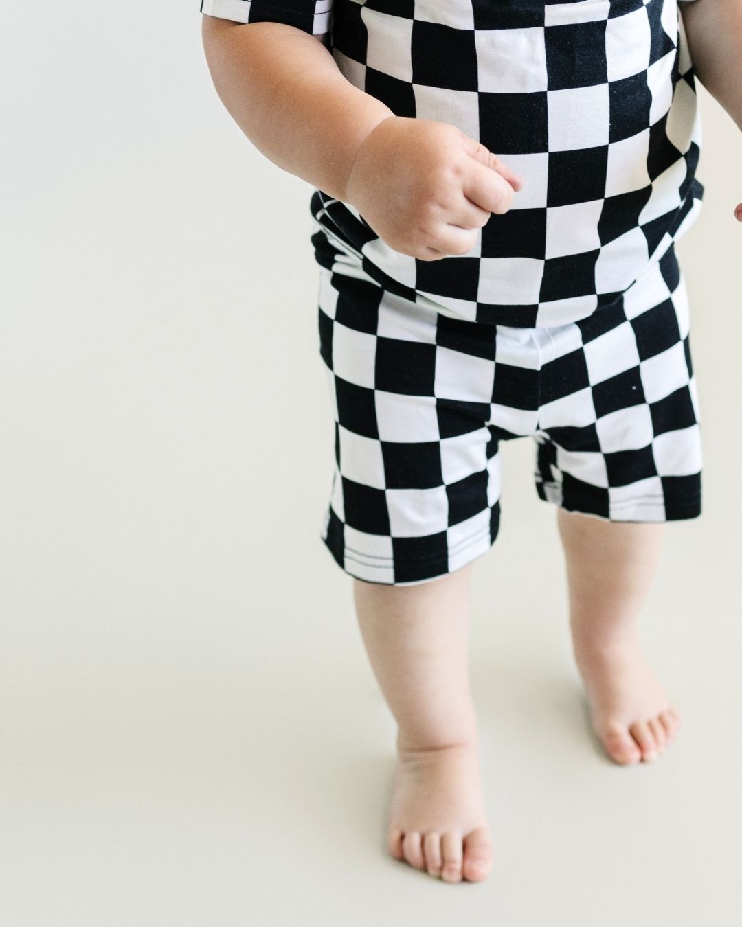 Bamboo Two Piece Shorts Set | Black Checkered - Two - piece set - LUCKY PANDA KIDS