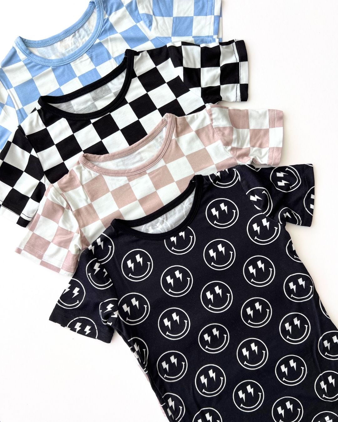 Bamboo Two Piece Shorts Set | Electric Smiley - Two - piece set - LUCKY PANDA KIDS