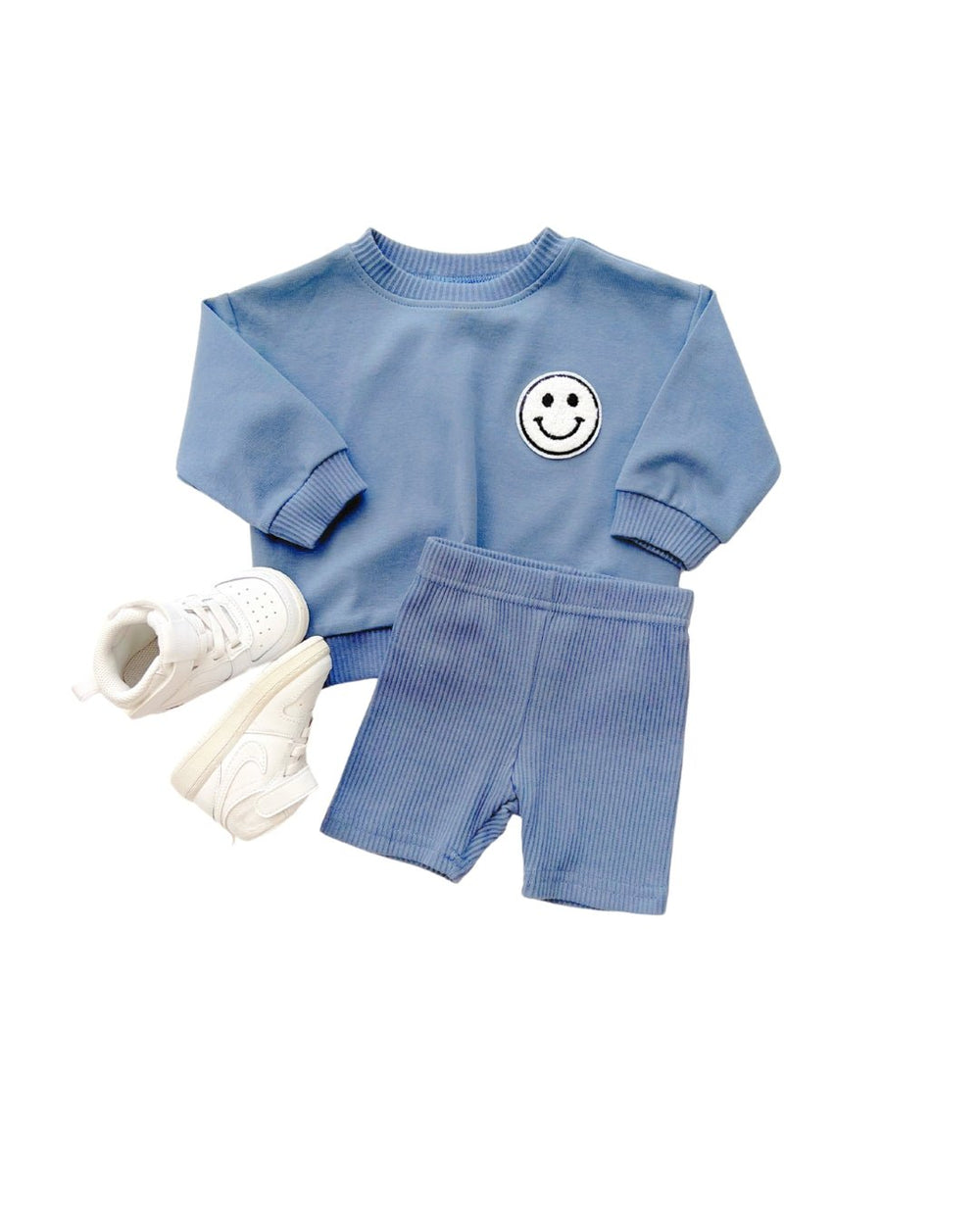 Biker Shorts Set | Blue - LUCKY PANDA KIDS