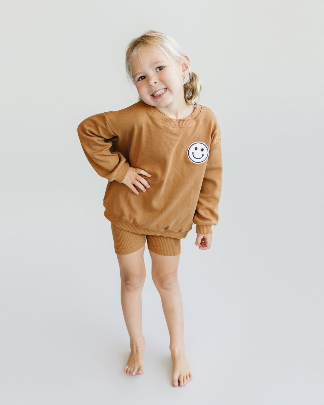 Biker Shorts Set | Rust - LUCKY PANDA KIDS