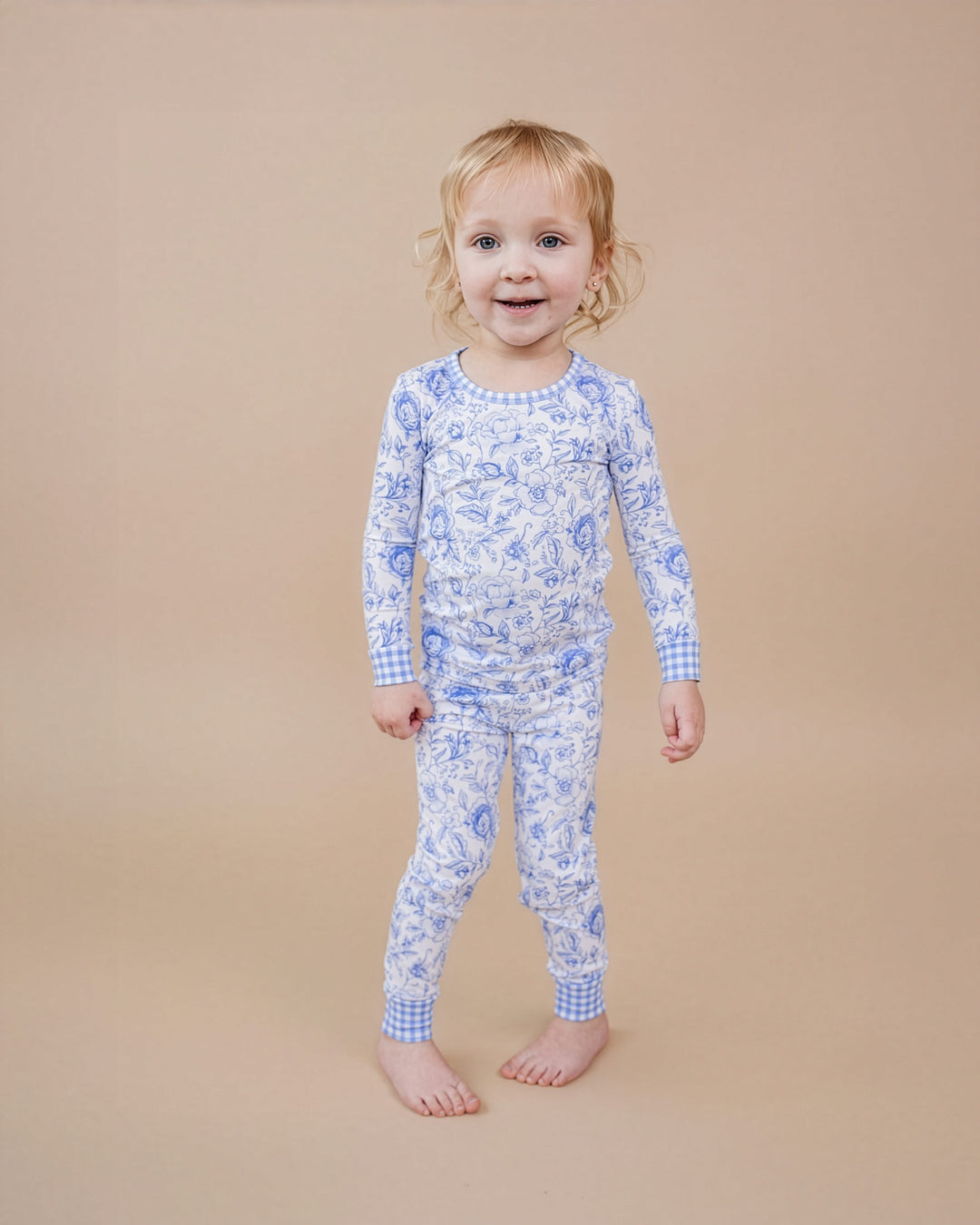 Bamboo Two Piece Set | Blue Flowers