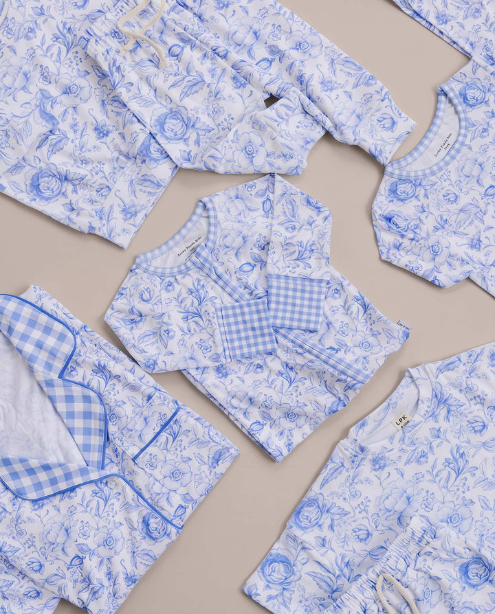 Bamboo Zip Romper | Blue Flowers