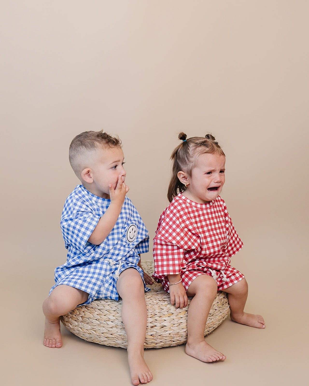 Blue Gingham Baby Shorts Set | Gender Neutral Kids Outfit – Lucky