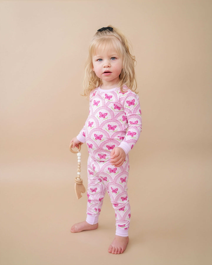 Bamboo Two Piece Set | Pink Butterfly