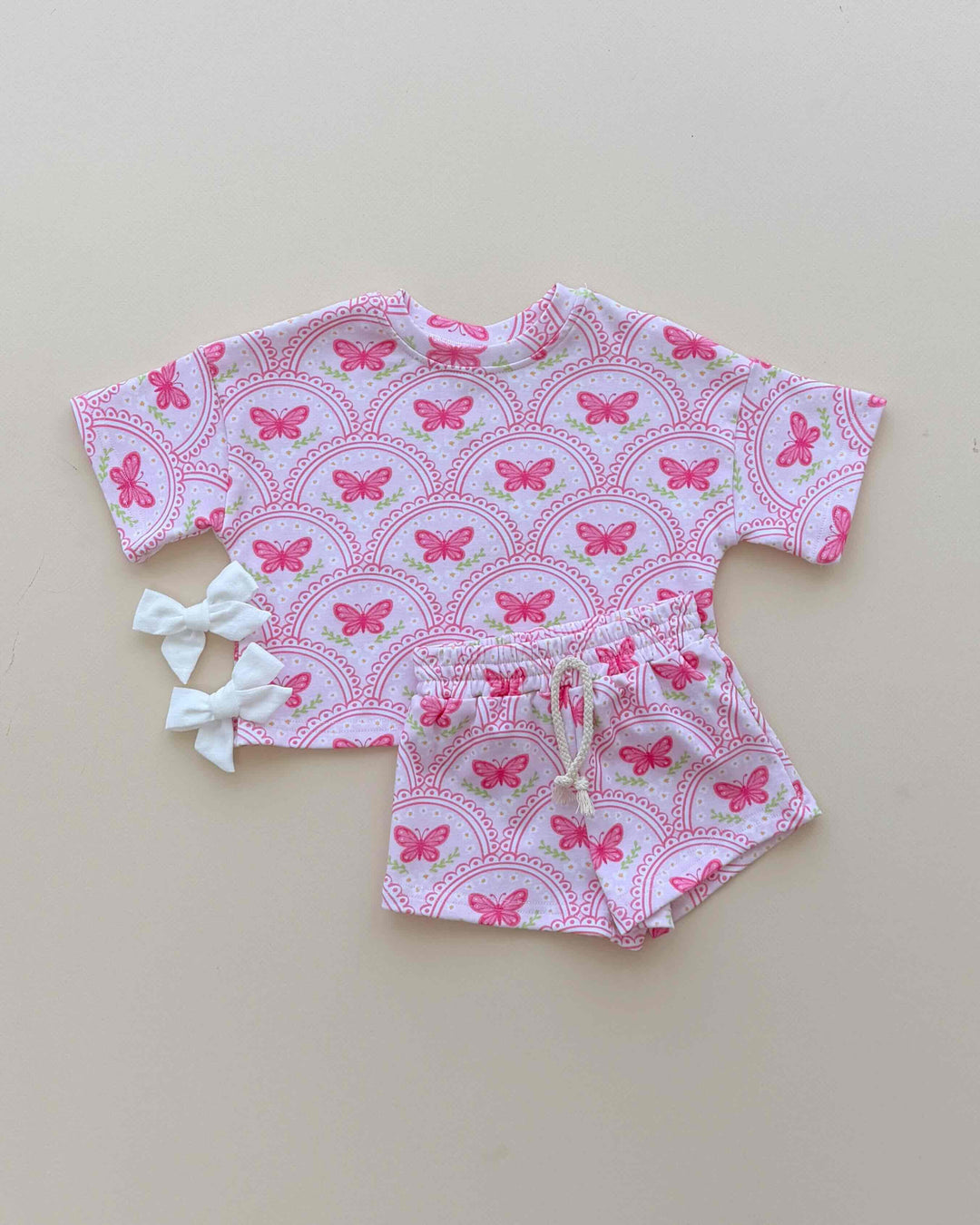 Shorts Set | Pink Butterfly