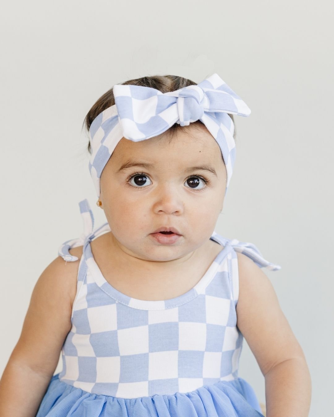 Checkered Headband | Blue - Headband - LUCKY PANDA KIDS