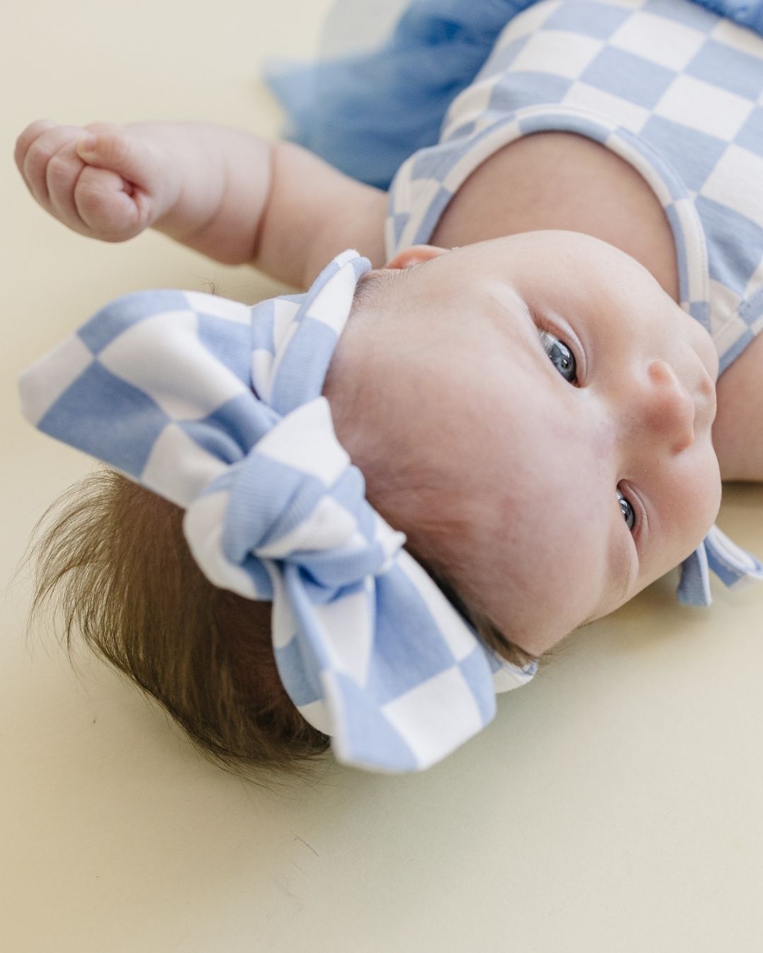 Checkered Headband | Blue - Headband - LUCKY PANDA KIDS