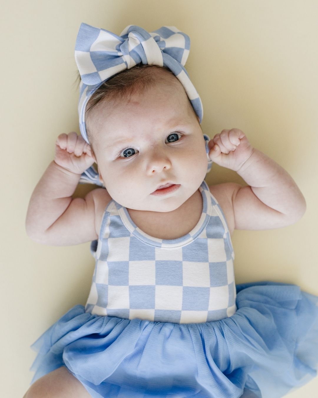 Checkered Headband | Blue - Headband - LUCKY PANDA KIDS