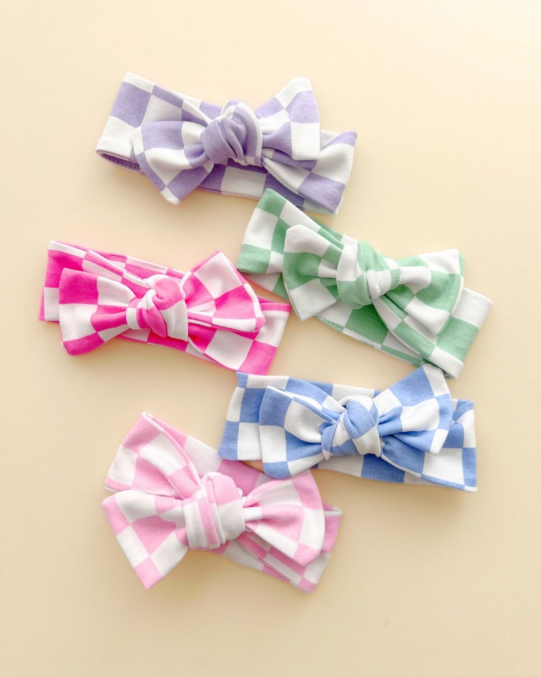 Checkered Headband | Bubble Gum - Headband - LUCKY PANDA KIDS