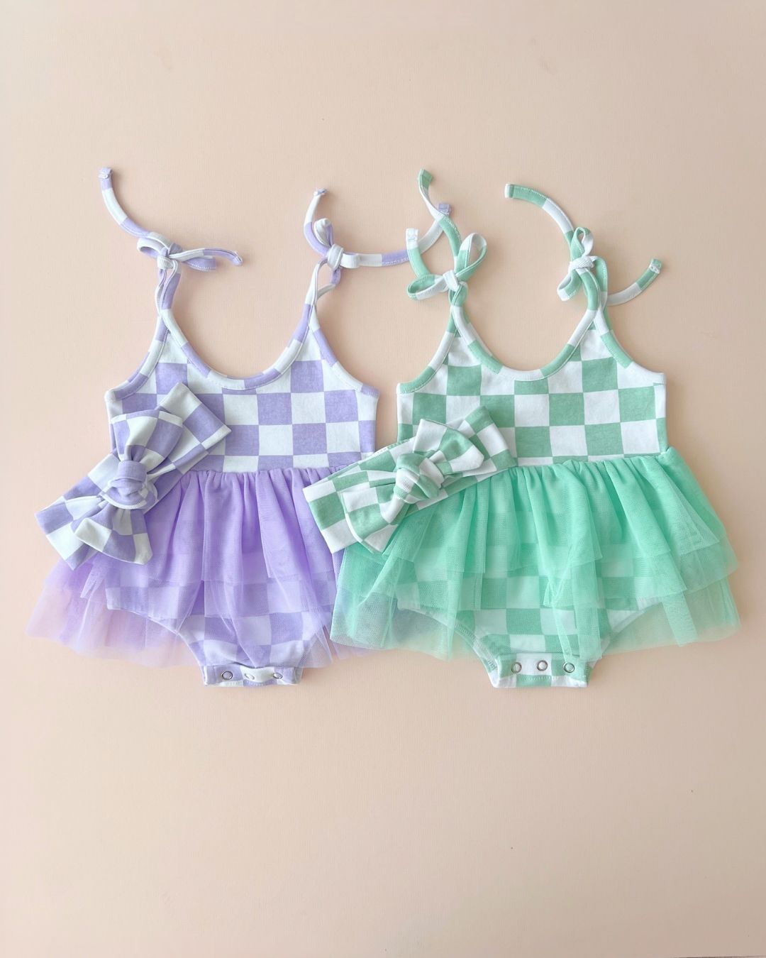 Checkered Headband | Mint - Headband - LUCKY PANDA KIDS