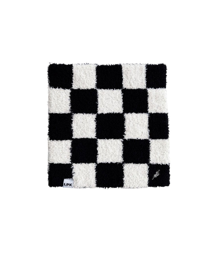 Checkered Plush Lovey | Black - Plush Blanket - LUCKY PANDA KIDS