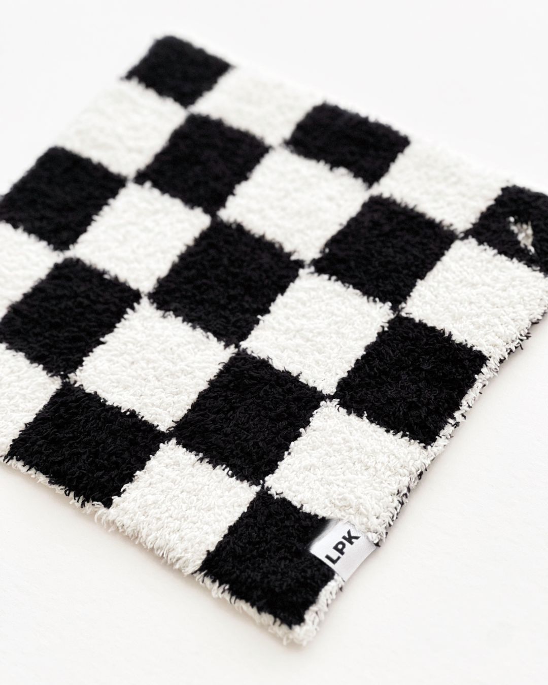 Checkered Plush Lovey | Black - Plush Blanket - LUCKY PANDA KIDS