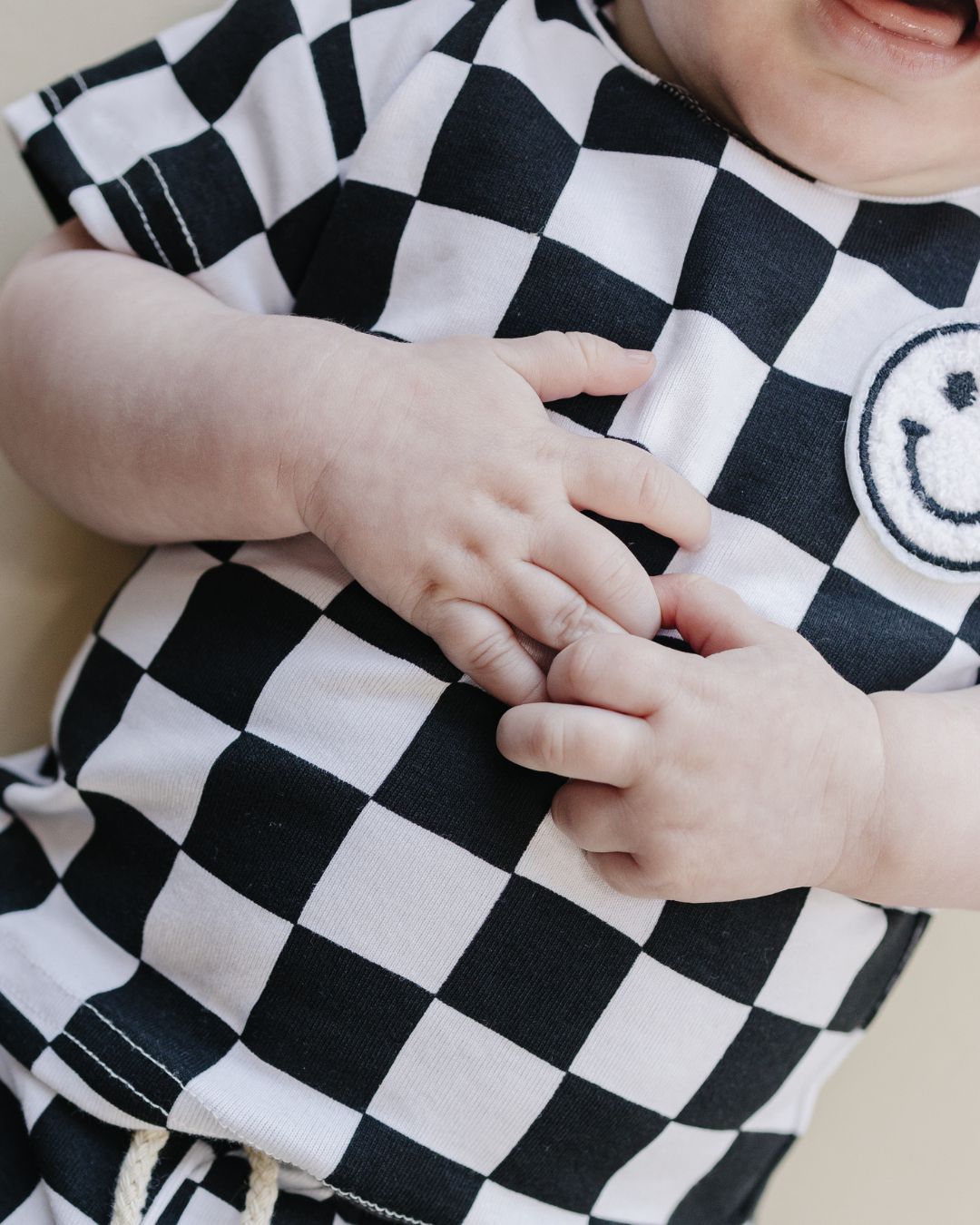 Checkered Shorts Set | Black - Shorts Set - LUCKY PANDA KIDS