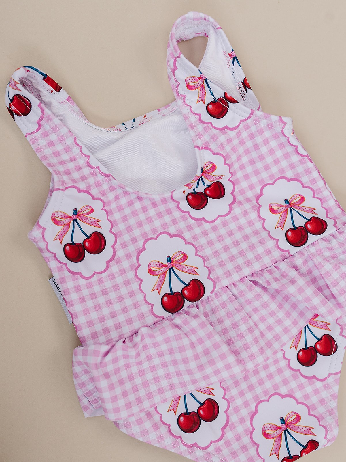 One Piece Swimsuit | Gingham Cherry – LUCKY PANDA KIDS