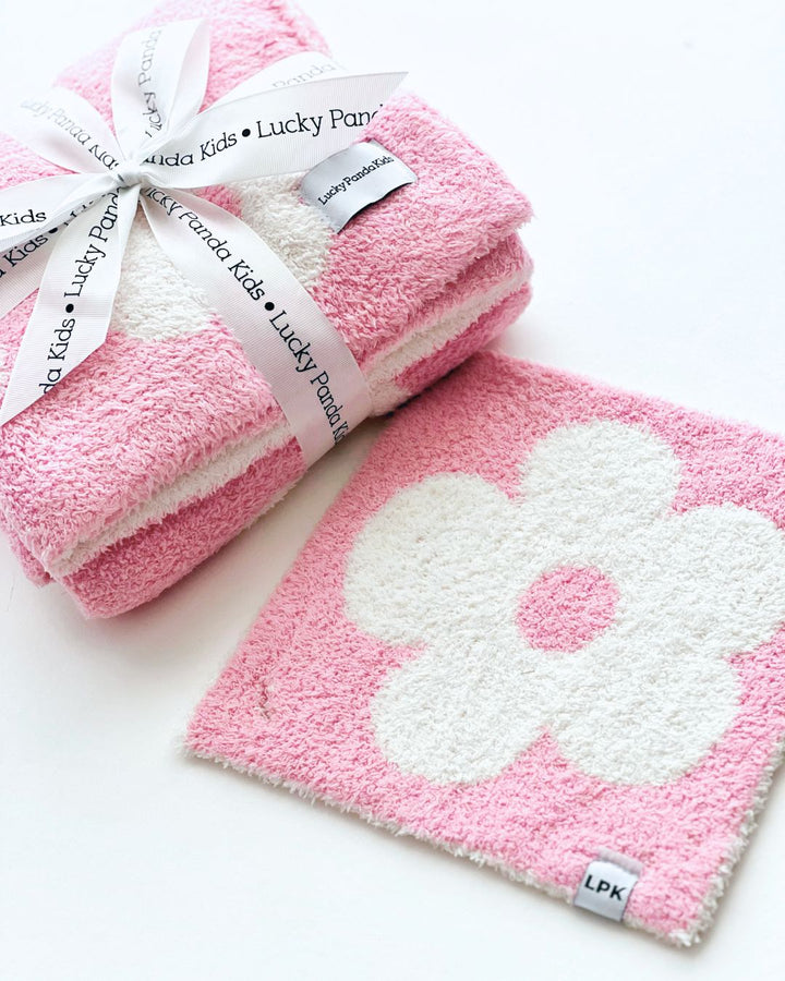 Daisy Plush Lovey | Pink - Plush Blanket - LUCKY PANDA KIDS