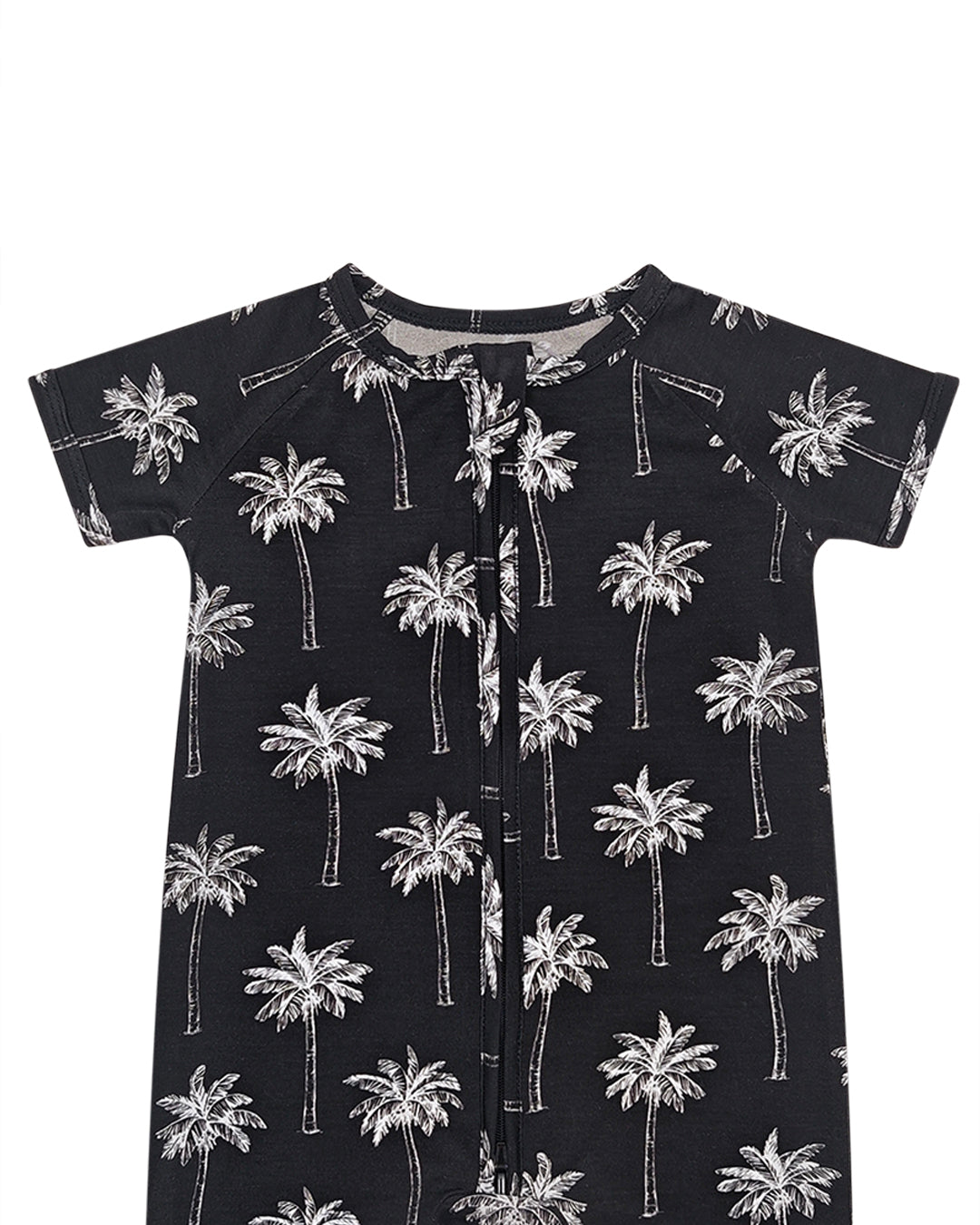 Bamboo Shorty Romper  | Palm Style Black