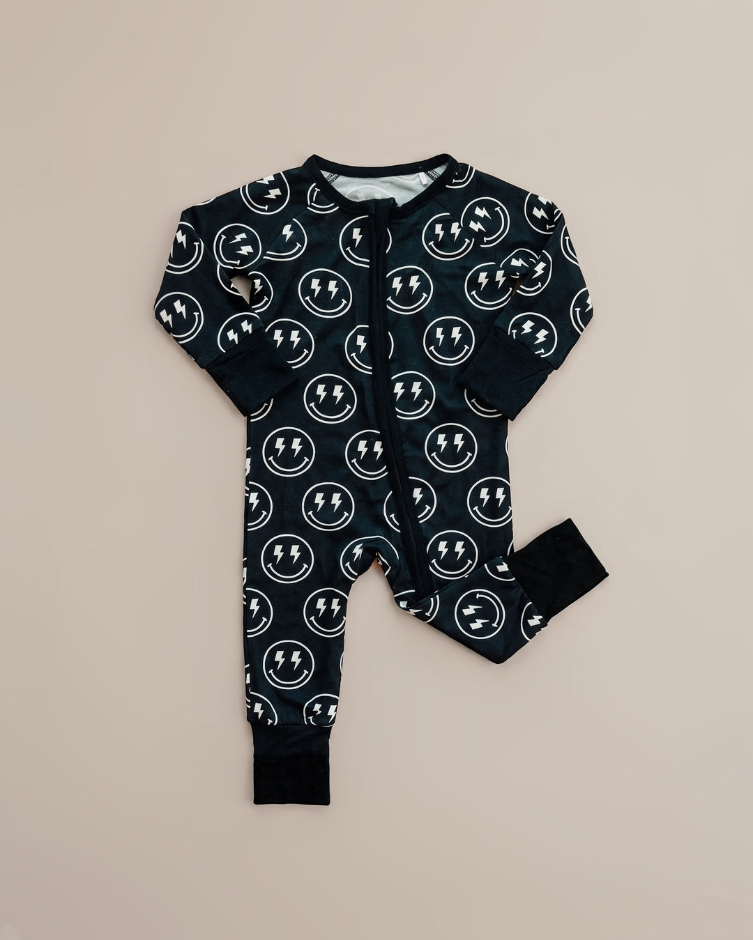 Bamboo Zip Romper | Electric Smiley