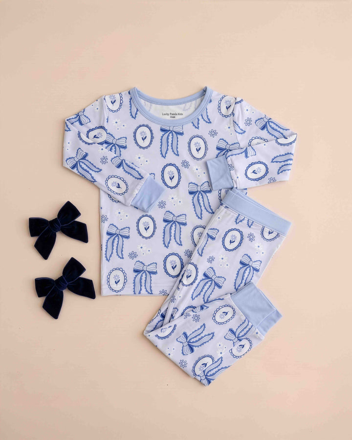 Bamboo Two Piece Set | Blue Bow