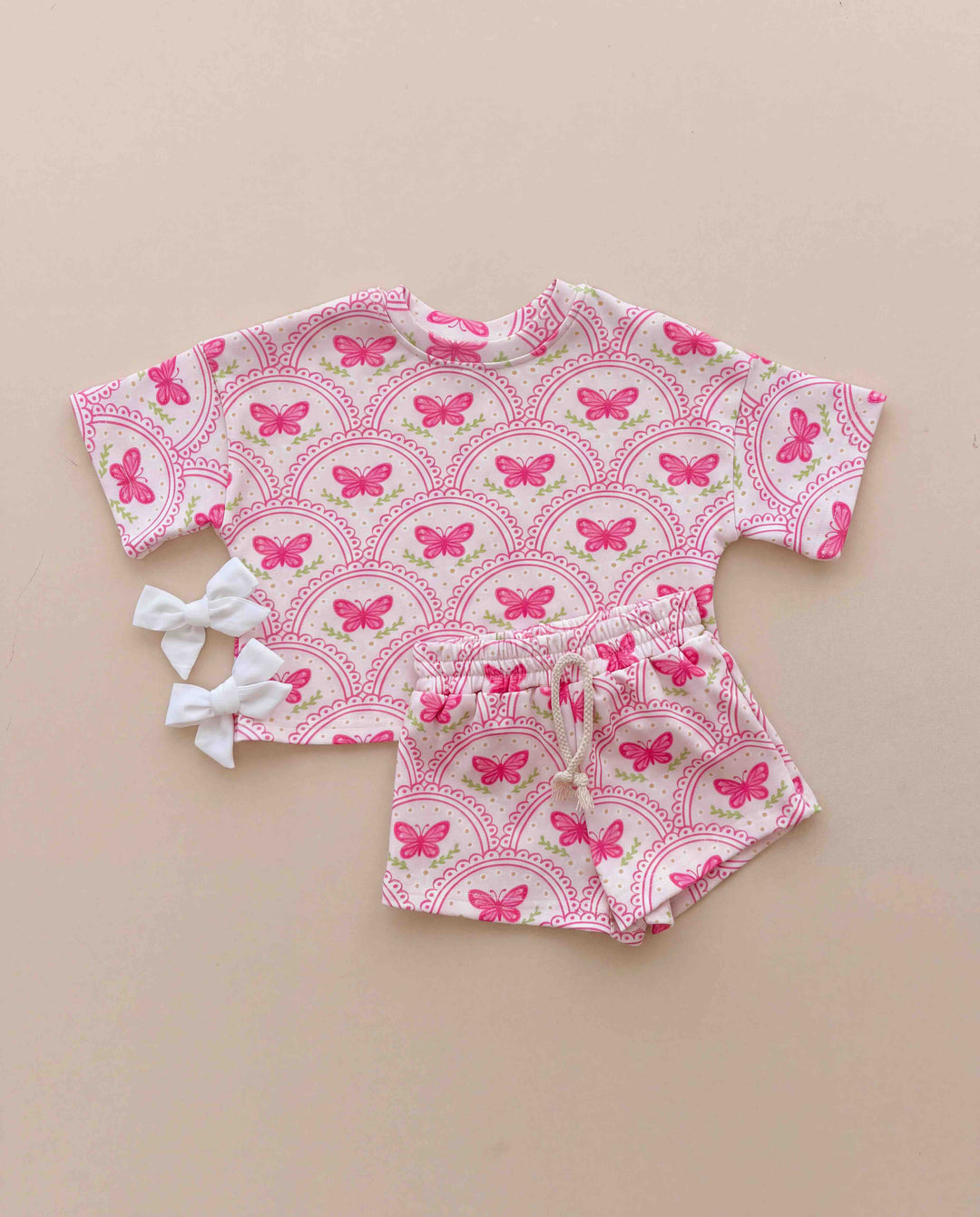 Shorts Set | Pink Butterfly