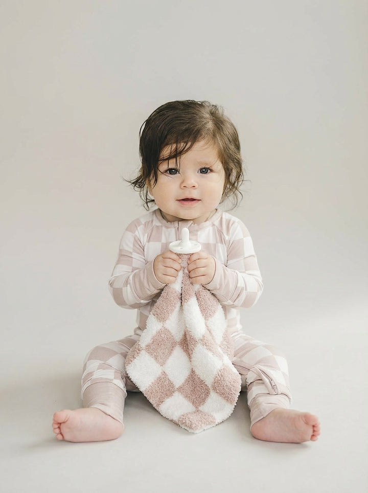 Checkered Plush Lovey | Latte