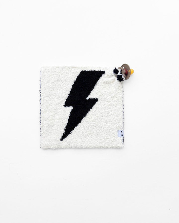 Lightning Bolt Plush Lovey | Black - Plush Blanket - LUCKY PANDA KIDS