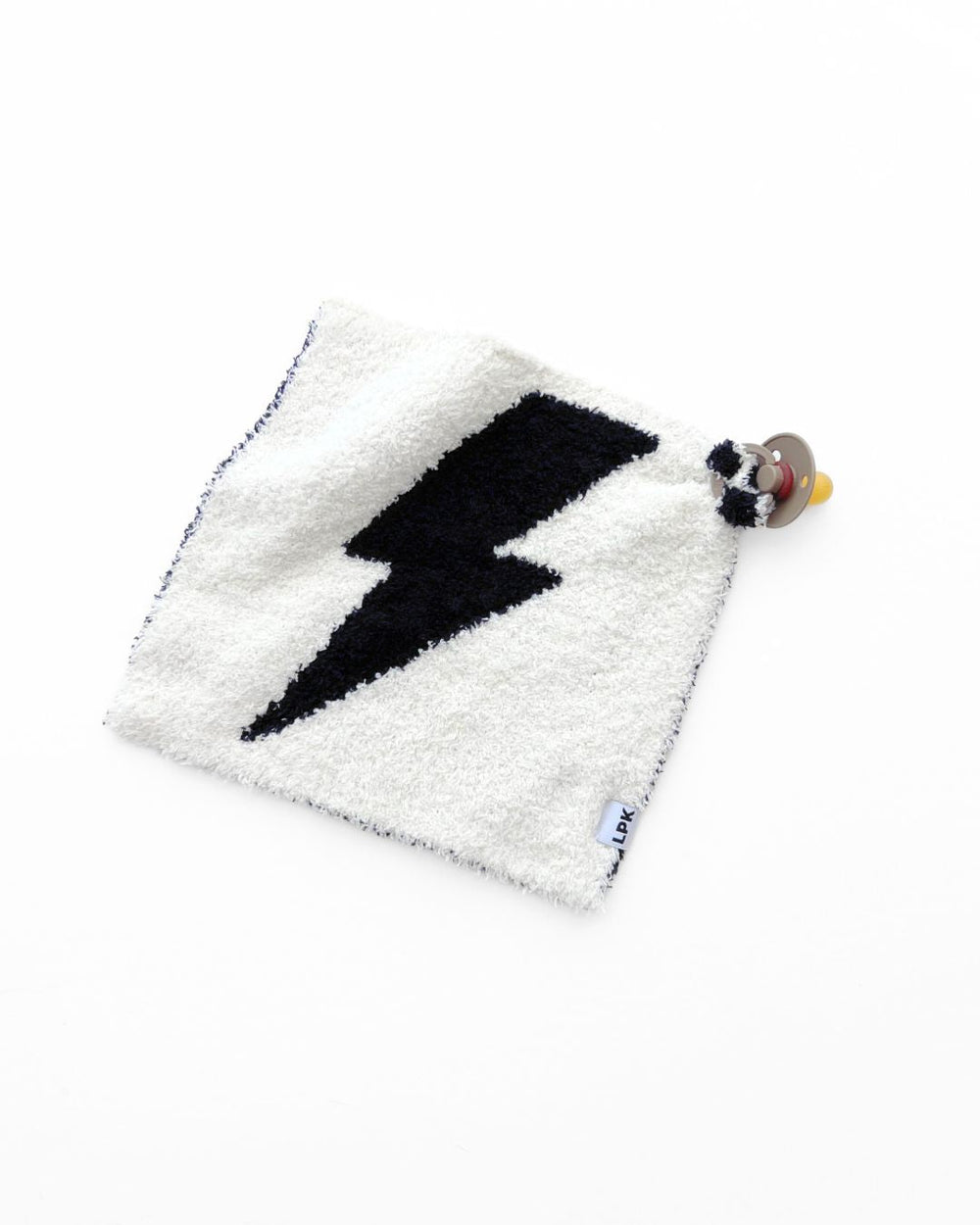 Lightning Bolt Plush Lovey | Black - Plush Blanket - LUCKY PANDA KIDS