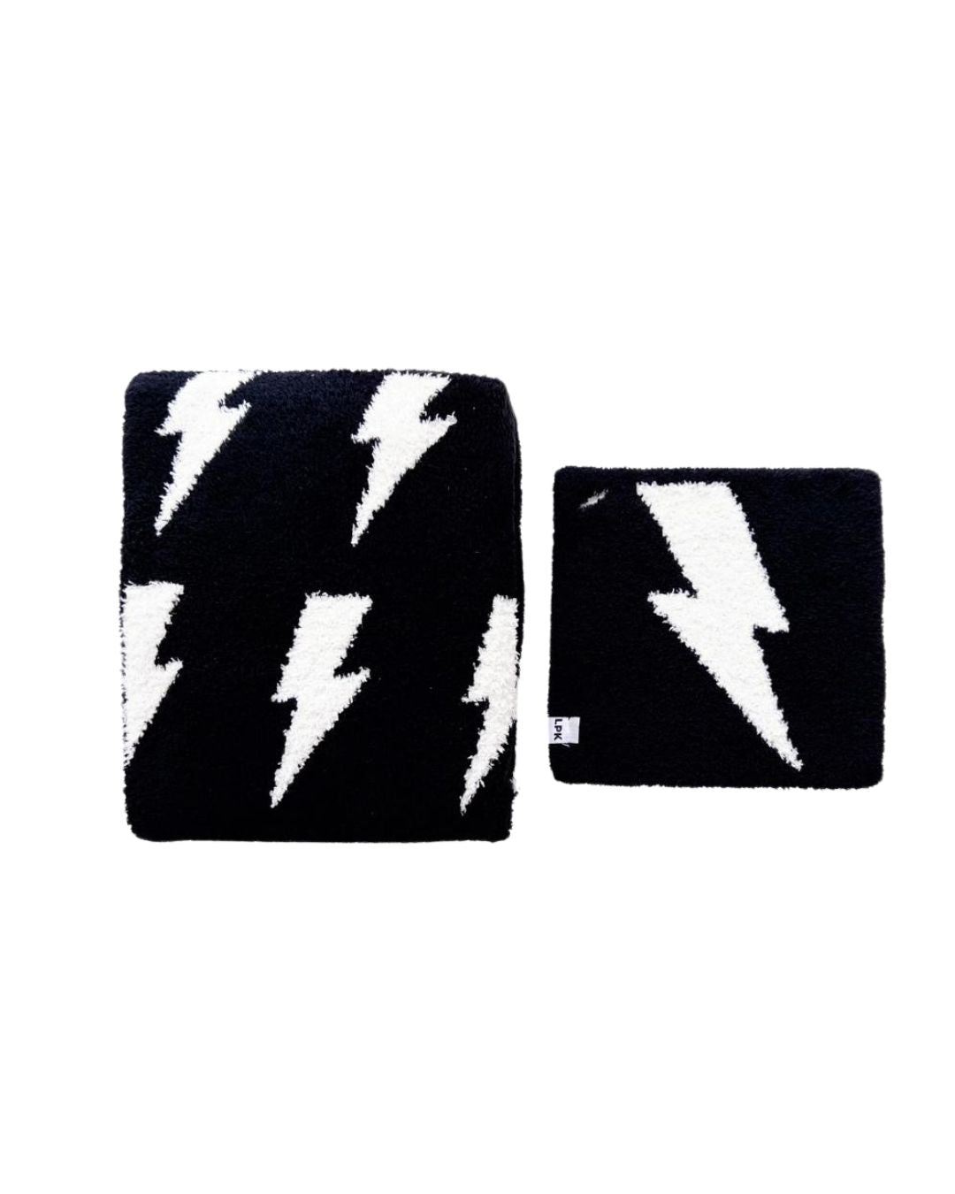 Lightning Bolt Plush Lovey | Black - Plush Blanket - LUCKY PANDA KIDS