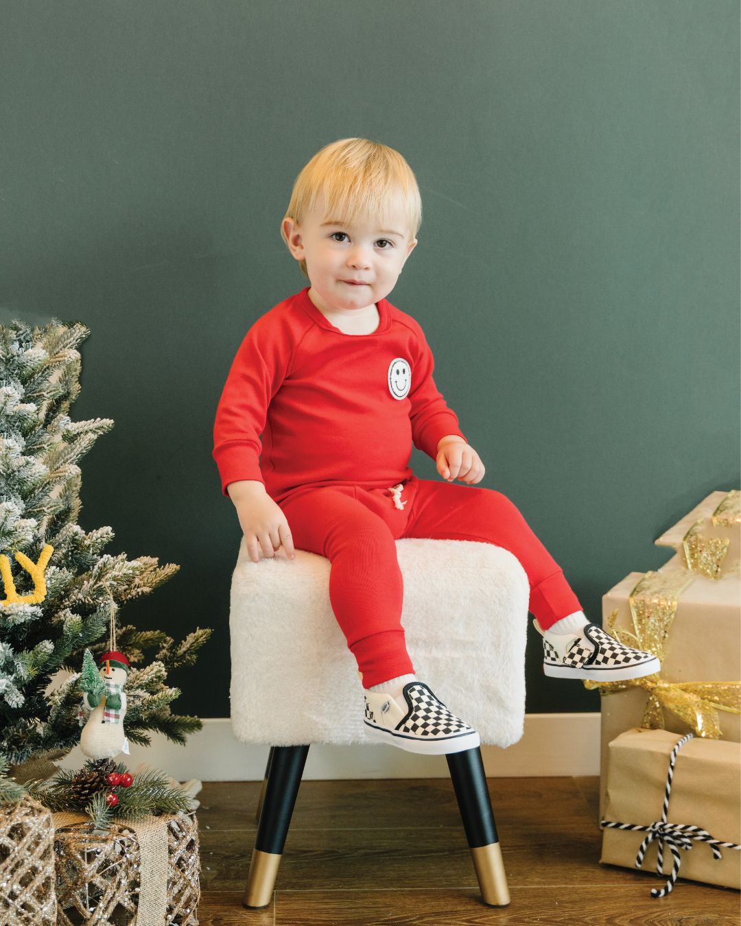 Lounge Set | Smiley Red - Lounge Set - LUCKY PANDA KIDS