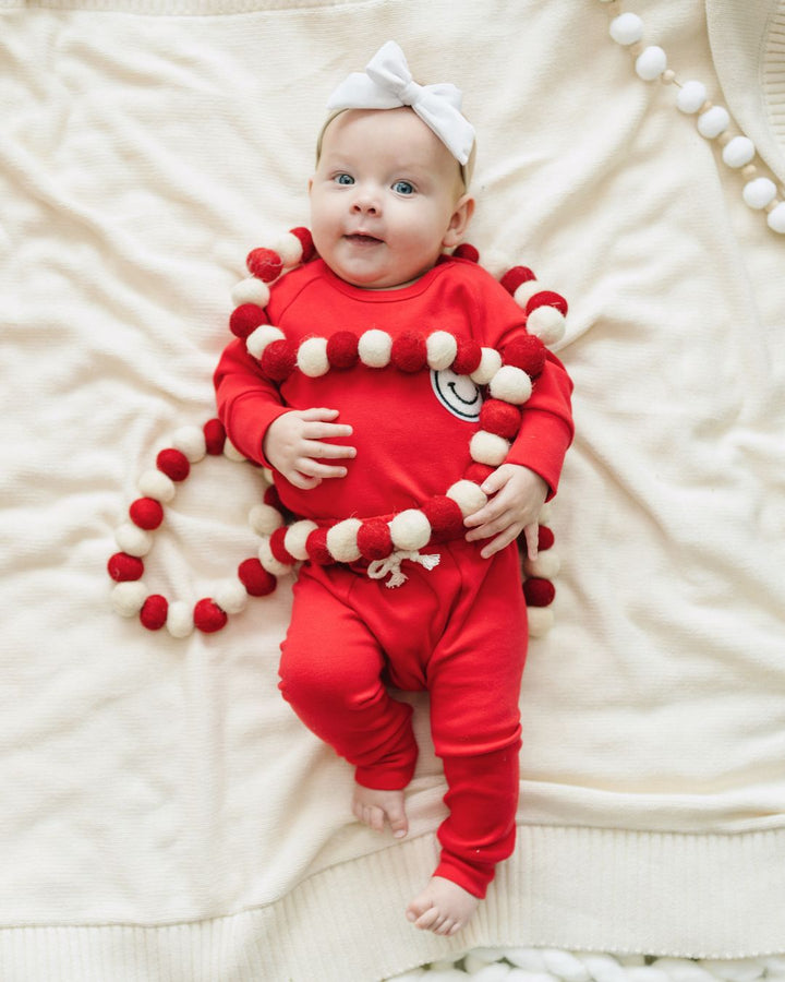 Lounge Set | Smiley Red - Lounge Set - LUCKY PANDA KIDS