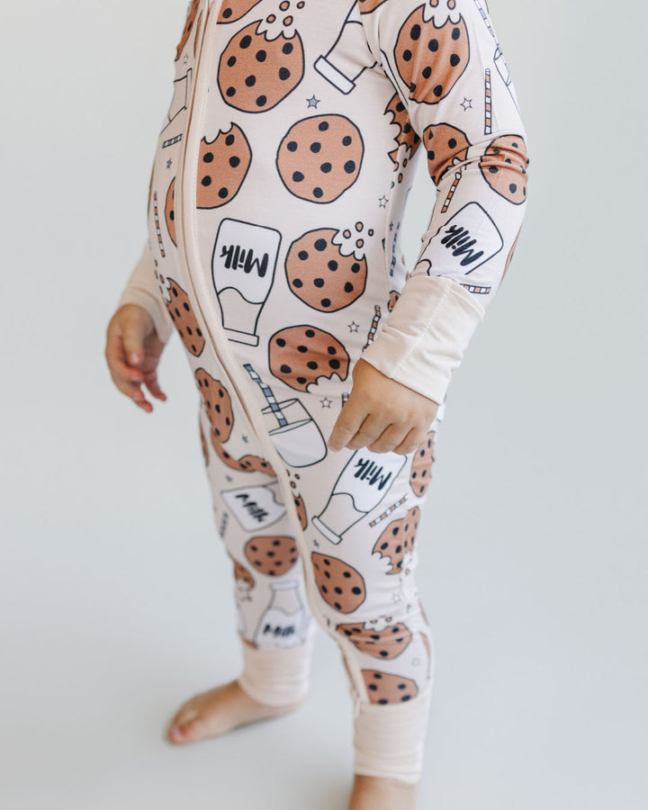 Bamboo Zip Romper | Milk & Cookies