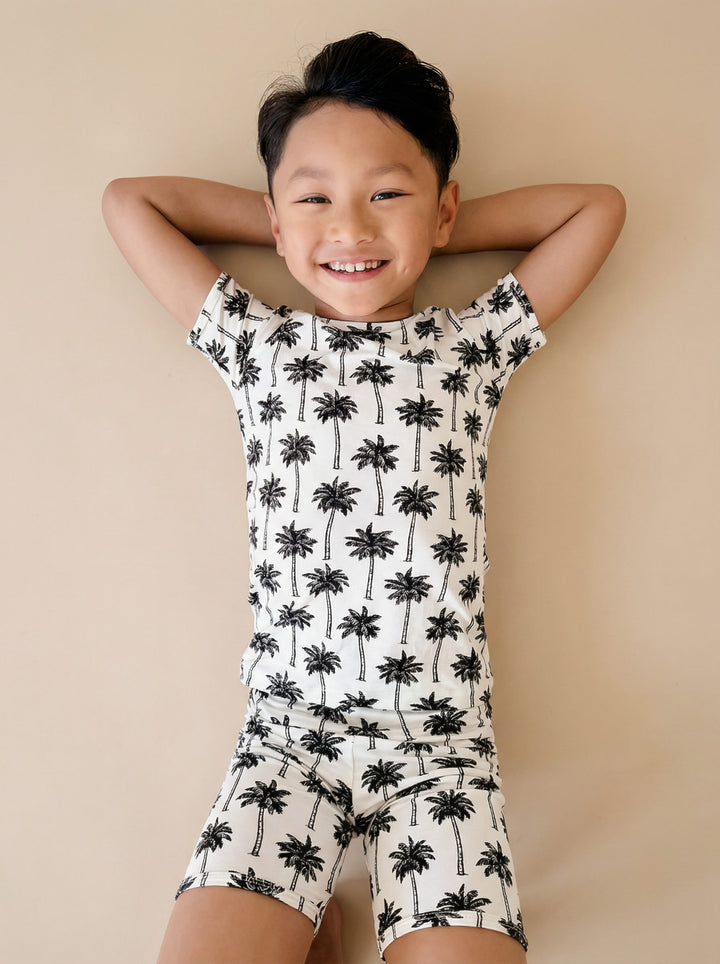 Bamboo Shorts Set | Palm Style White