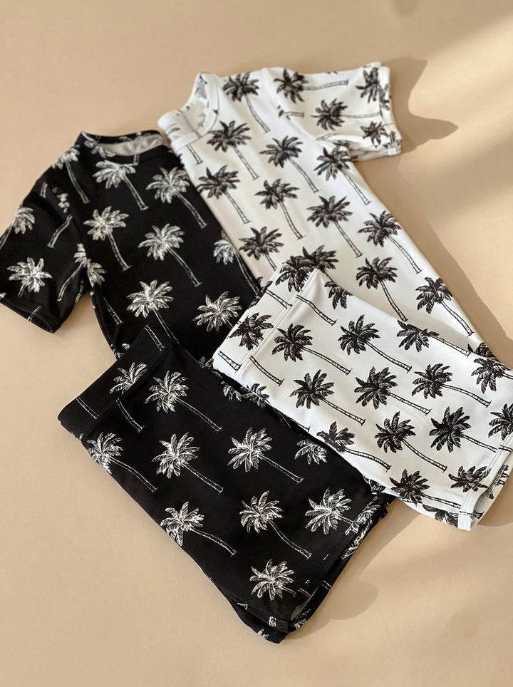 Bamboo Shorts Set | Palm Style Black