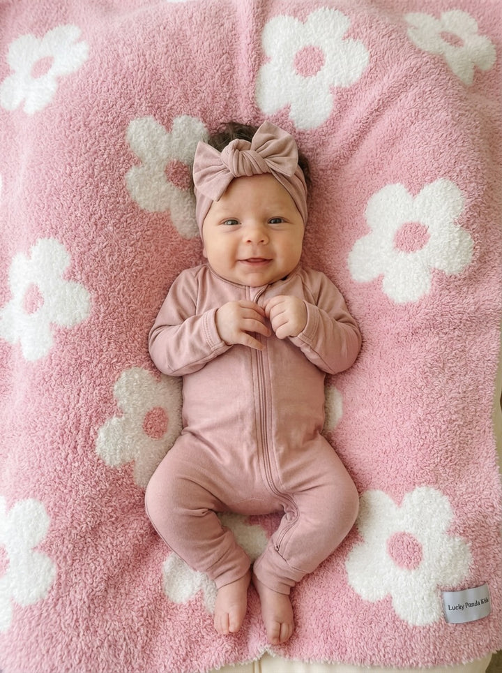 Daisy Fuzzy Blanket | Pink