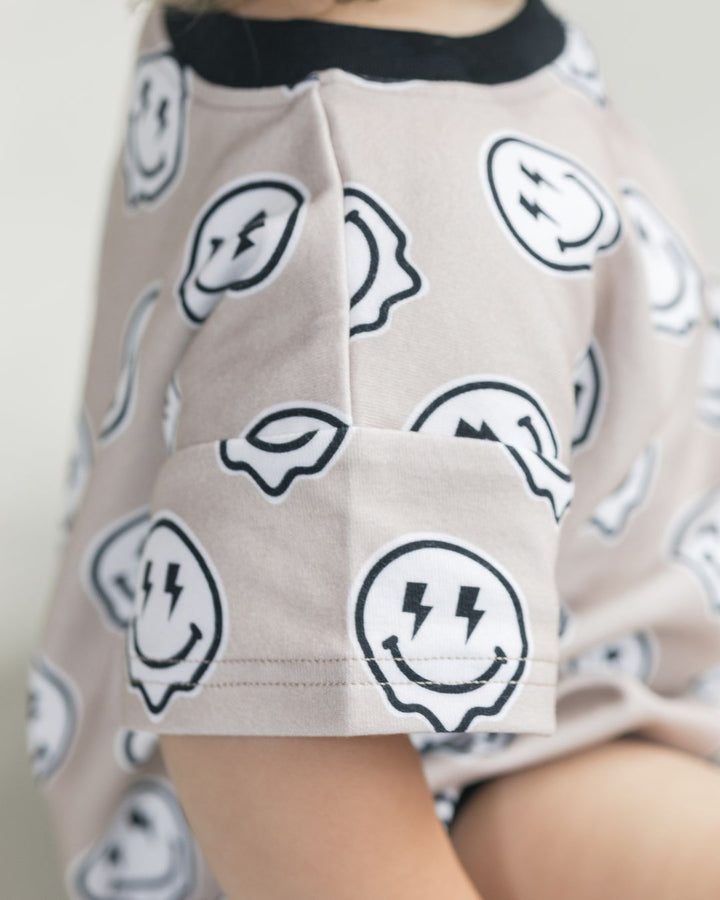 Short Sleeve Bubble Romper | Electric Drippy - LUCKY PANDA KIDS