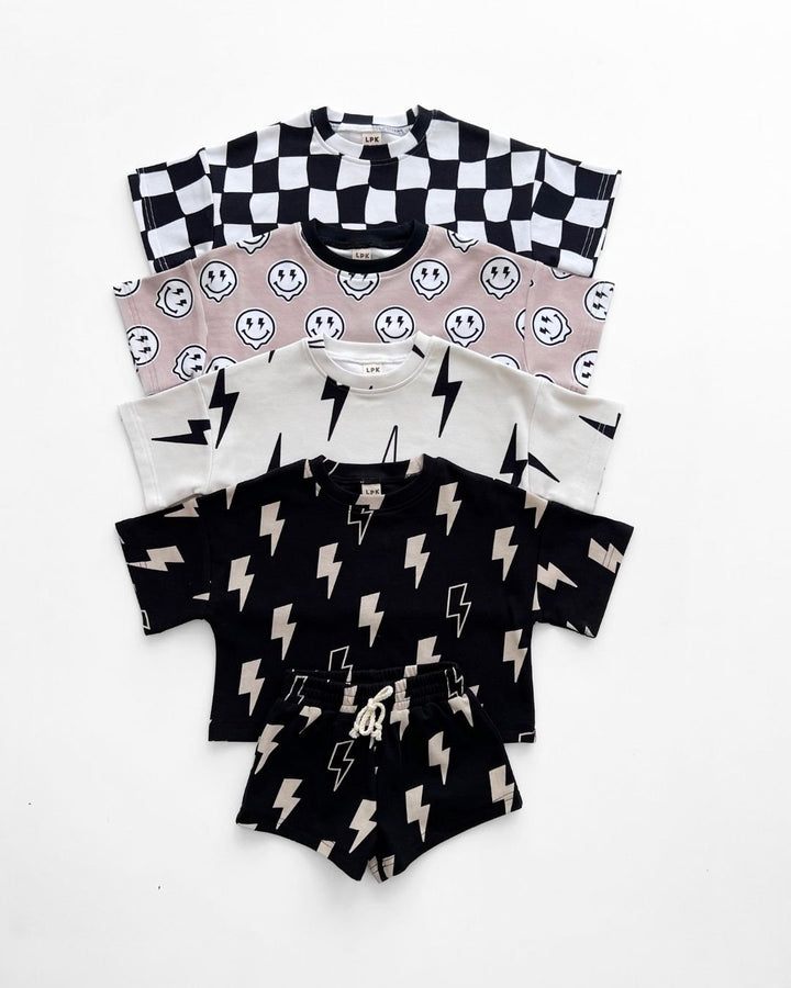 Shorts Set | Black Bolts - Shorts Set - LUCKY PANDA KIDS