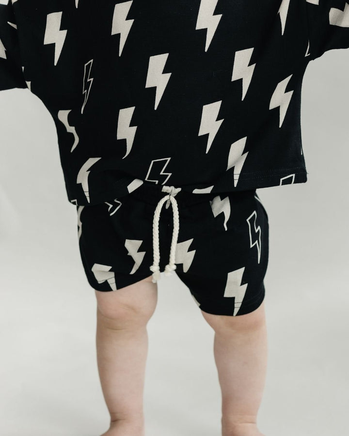 Shorts Set | Black Bolts - Shorts Set - LUCKY PANDA KIDS