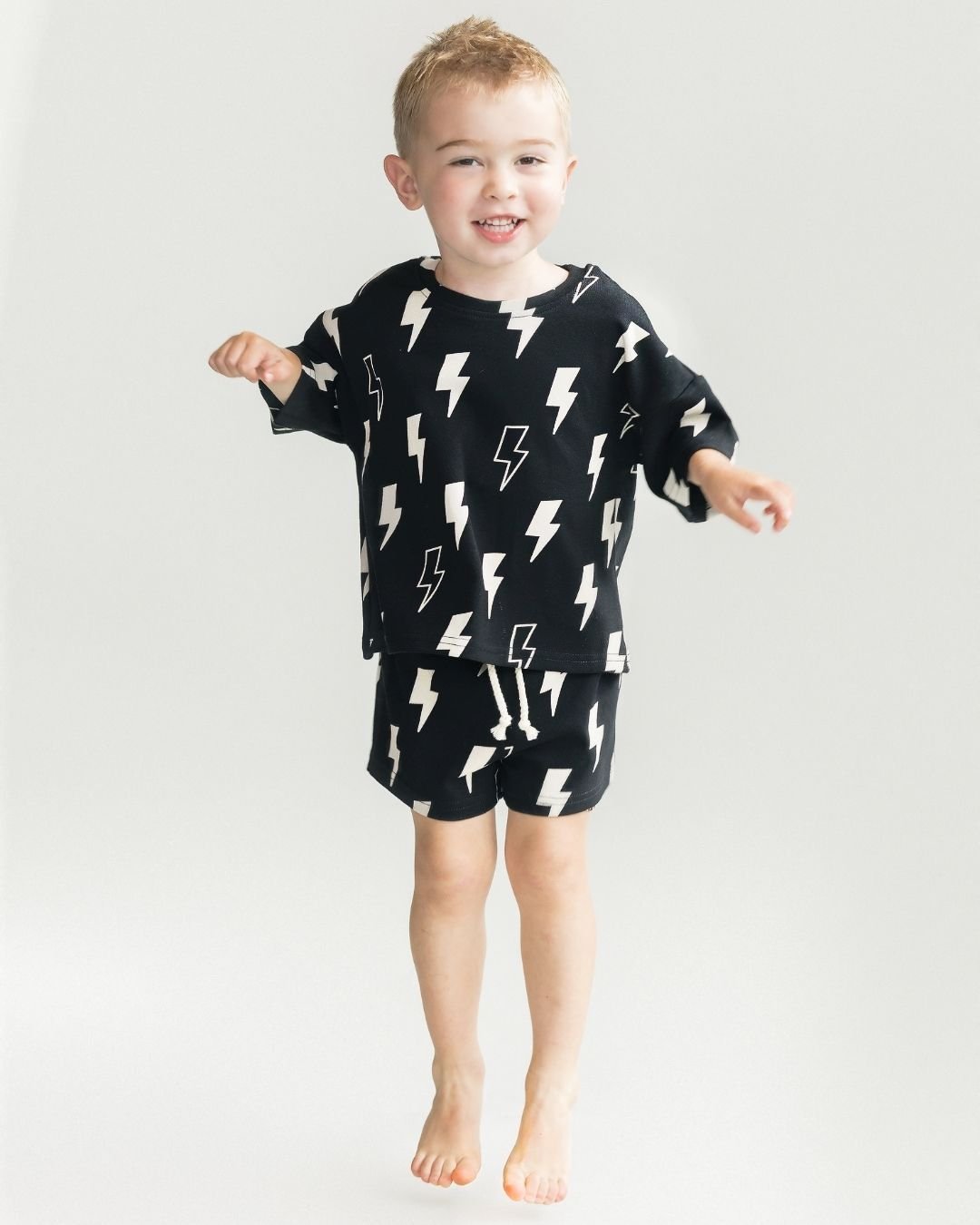 Shorts Set | Black Bolts - Shorts Set - LUCKY PANDA KIDS