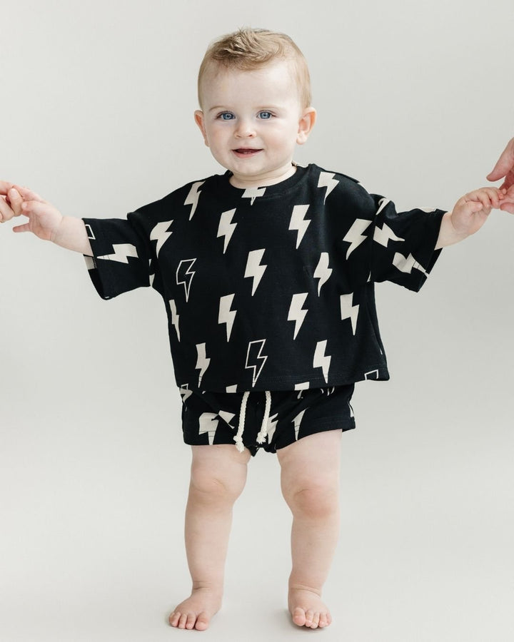 Shorts Set | Black Bolts - Shorts Set - LUCKY PANDA KIDS