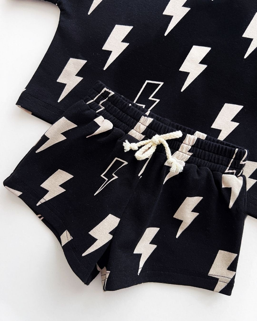 Shorts Set | Black Bolts - Shorts Set - LUCKY PANDA KIDS