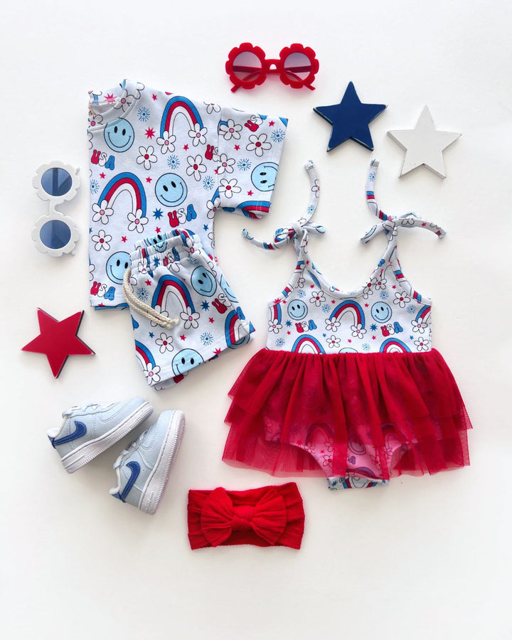 Shorts Set | Little Miss USA - Shorts Set - LUCKY PANDA KIDS