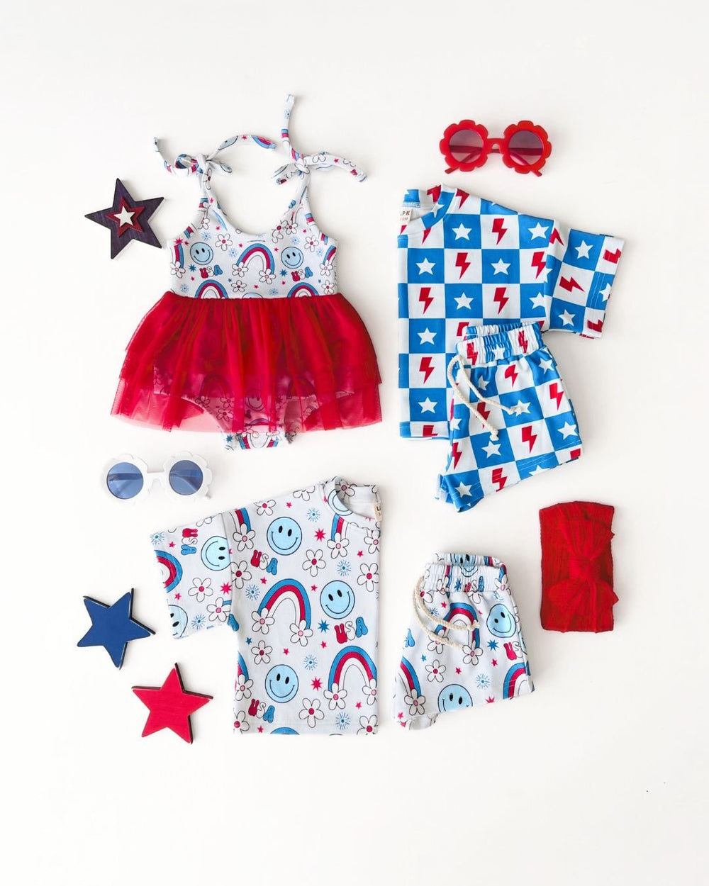 Shorts Set | Little Miss USA - Shorts Set - LUCKY PANDA KIDS