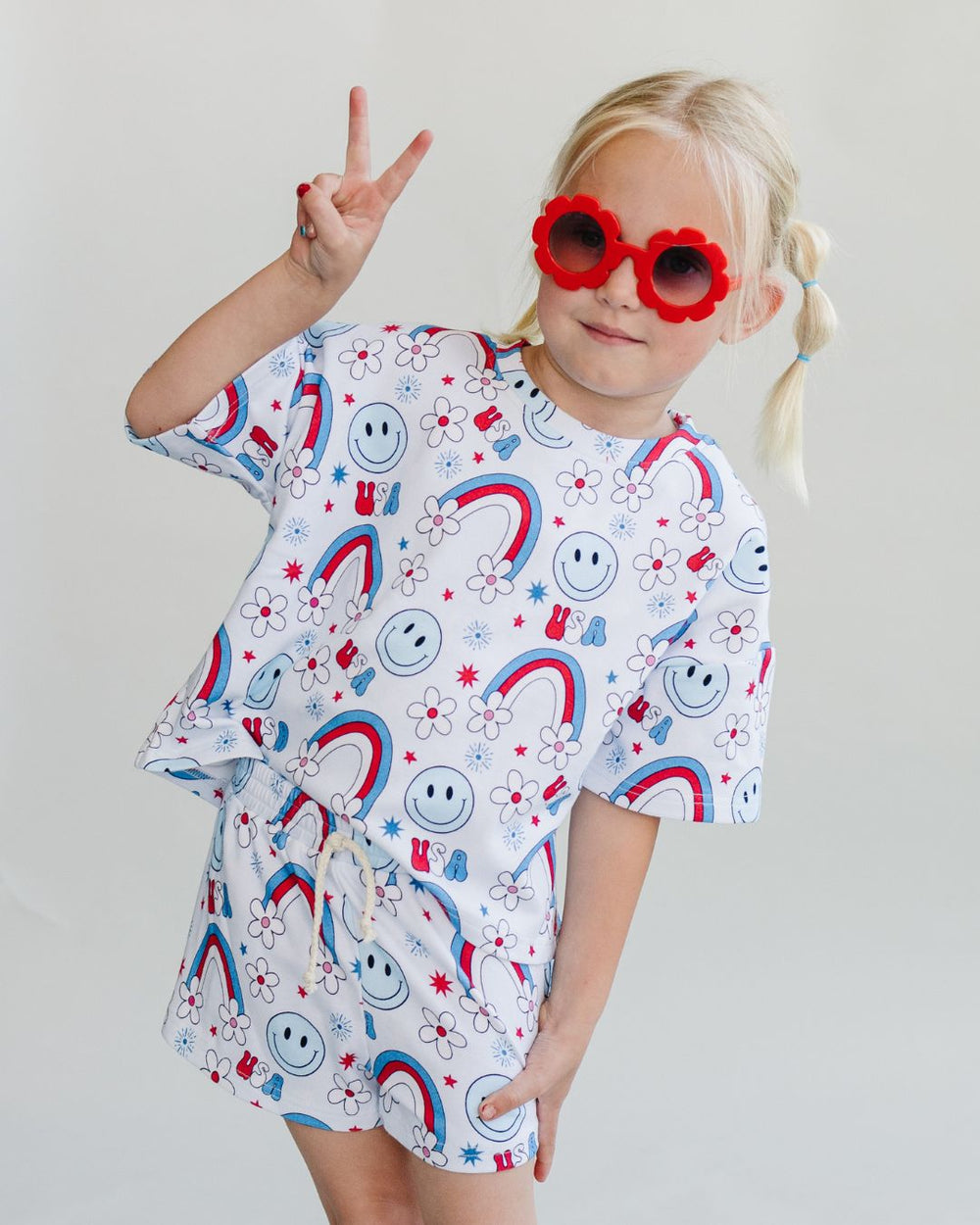 Shorts Set | Little Miss USA - Shorts Set - LUCKY PANDA KIDS
